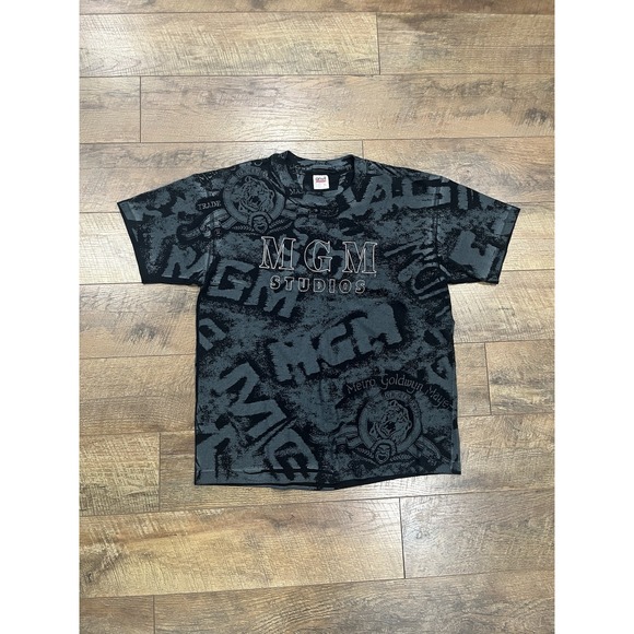 Anvil Other - Vintage 90s Disney MGM Studios All Over Single‎ Stitch T-Shirt Black XL USA Made
